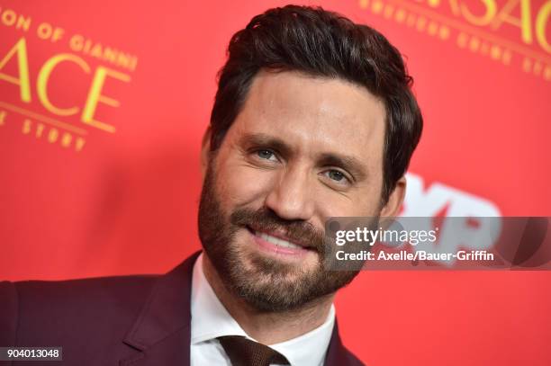 Actor Edgar Ramirez attends the Los Angeles Premiere of 'The Assassination of Gianni Versace: American Crime Story' at ArcLight Hollywood on January...