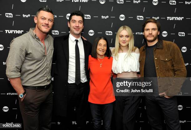 Actor Luke Evans, Executive producer Jakob Verbruggen, Executive producer Rosalie Swedlin, Actor Dakota Fanning and Actor Daniel Bruhl of 'The...