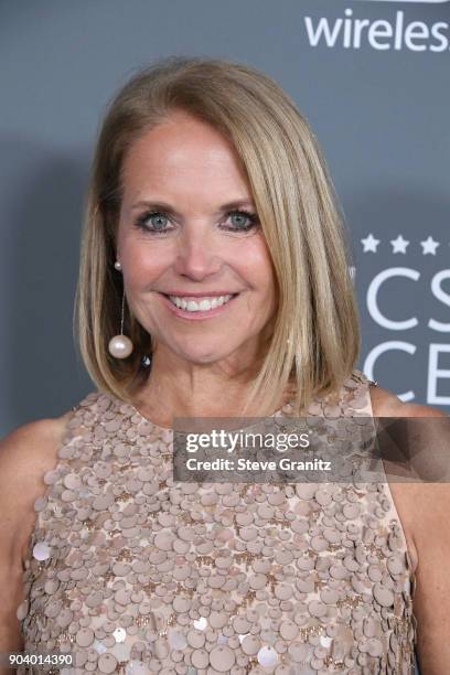 Katie Couric poses in the press room during The 23rd Annual Critics' Choice Awards at Barker Hangar on January 11, 2018 in Santa Monica, California.
