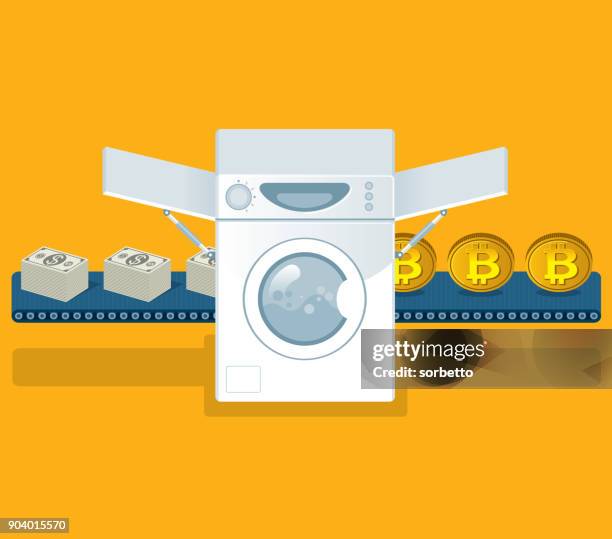 laundering of bitcoin - money laundering stock illustrations