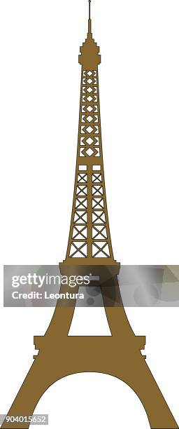 eiffel tower, paris - eiffel tower white background stock illustrations