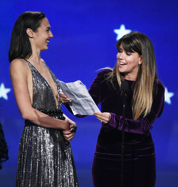 Actor Gal Gadot and director Patty Jenkins accept Best Action Movie for 'Wonder Woman' onstage during The 23rd Annual Critics' Choice Awards at...