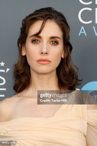 Alison Brie attends the 23rd Annual Critics' Choice Awards at Barker Hangar on January 11, 2018 in Santa Monica, California.