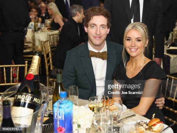 Actor Thomas Middleditch and set costumer Mollie Gates attends the 23rd Annual Critics' Choice Awards on January 11, 2018 in Santa Monica, California.