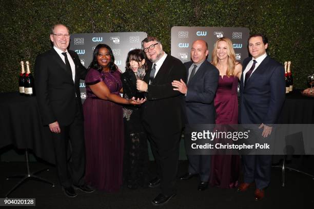 Actors Richard Jenkins, Octavia Spencer and Sally Hawkins, director Guillermo del Toro, producer J. Miles Dale, screenwriter Vanessa Taylor and actor...