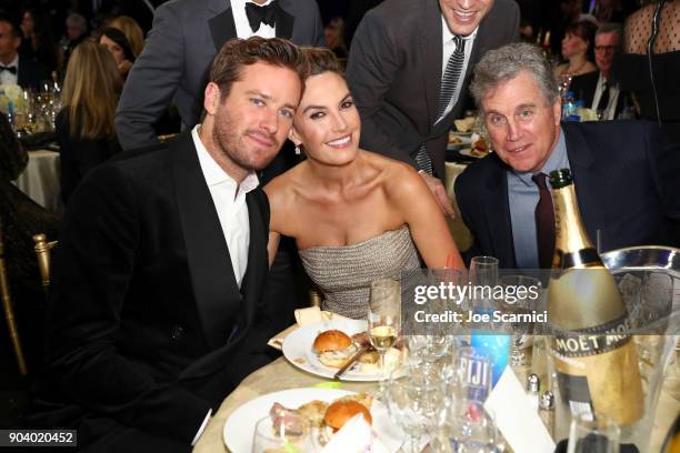 Actors Armie Hammer and Elizabeth Chambers attend the 23rd Annual Critics' Choice Awards on January 11, 2018 in Santa Monica, California.