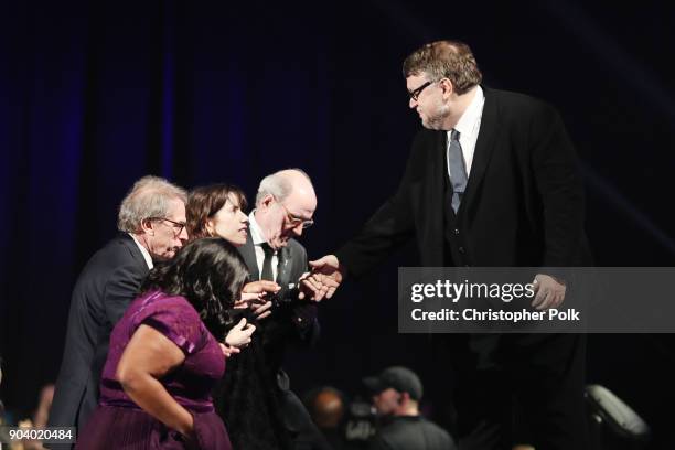 Octavia Spencer, Sally Hawkins, Richard Jenkins and director Guillermo del Toro accept Best Picture for 'The Shape of Water' onstage during The 23rd...