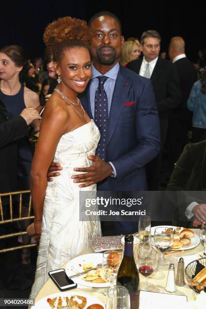 Ryan Michelle Bathe and actor Sterling K. Brown attend the 23rd Annual Critics' Choice Awards on January 11, 2018 in Santa Monica, California.