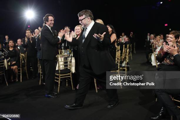 Director Guillermo del Toro wins Best Director for 'The Shape of Water' during The 23rd Annual Critics' Choice Awards at Barker Hangar on January 11,...