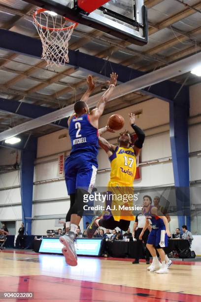 Vander Blue of the South Bay Lakers shoots the ball during the game against the Long Island Nets at the NBA G League Showcase Game 11 on January 11,...
