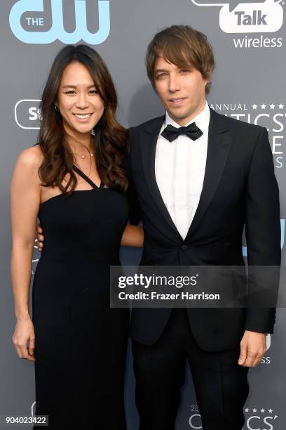 Producer Samantha Quan and director Sean Baker attend The 23rd Annual Critics' Choice Awards at Barker Hangar on January 11, 2018 in Santa Monica,...