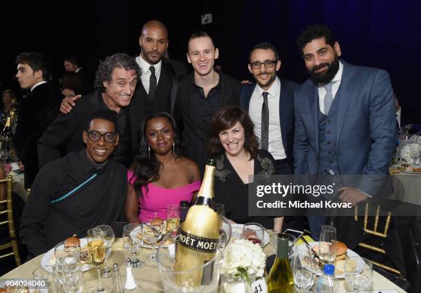 Actors Orlando Bloom, Ian McShane, Ricky Whittle, Yetide Badaki, Bruce Langley, executtive producer, Stefanie Berk, actors Omid Abtahi, and Mousa...