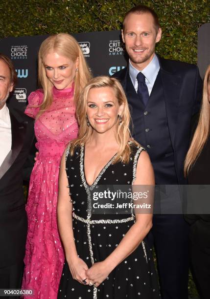 Actors Nicole Kidman , Reese Witherspoon , and Alexander Skarsgaard attend The 23rd Annual Critics' Choice Awards at Barker Hangar on January 11,...