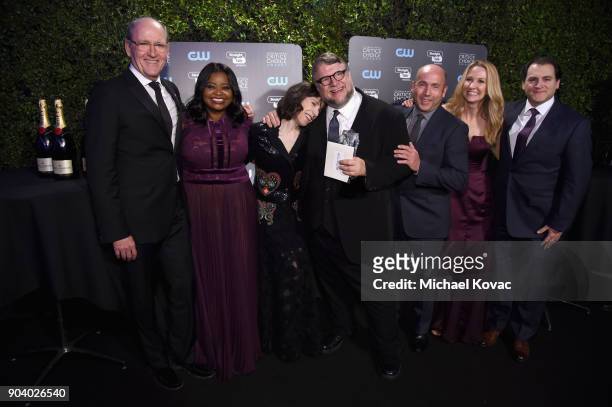 Actor Richard Jenkins, actor Octavia Spencer, actor Sally Hawkins, director Guillermo del Toro, producer J. Miles Dale, writer Vanessa Taylor, and...