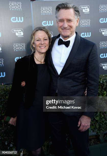 Tamara Hurwitz and Actor Bill Pullman attend Moet & Chandon celebrate The 23rd Annual Critics' Choice Awards at Barker Hangar on January 11, 2018 in...
