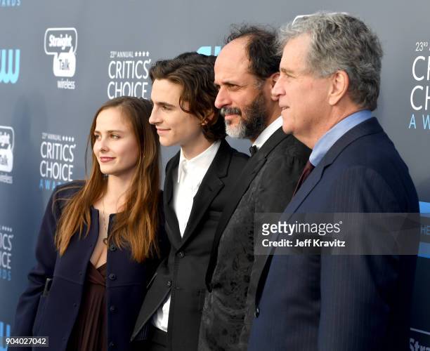 Actors Pauline Chalamet and Timothee Chalamet, director Luca Guadagnino, and Sony Pictures Classics Co-President Tom Bernard attend The 23rd Annual...