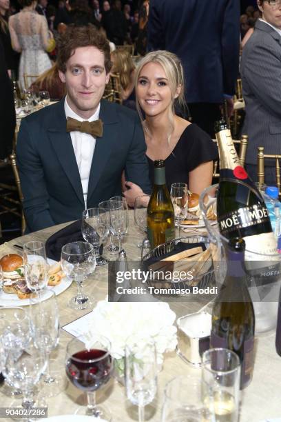 Thomas Middleditch and Mollie Gates attend the 23rd Annual Critics' Choice Awards on January 11, 2018 in Santa Monica, California.