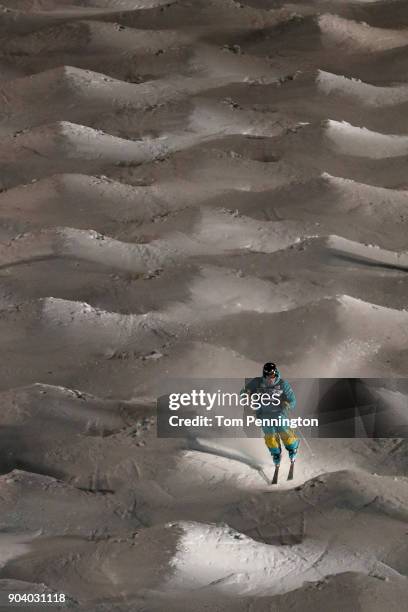 Dmitriy Reikherd of Kazakhstan competes in the Men's Moguls Finals during the 2018 FIS Freestyle Ski World Cup at Deer Valley Resort on January 11,...