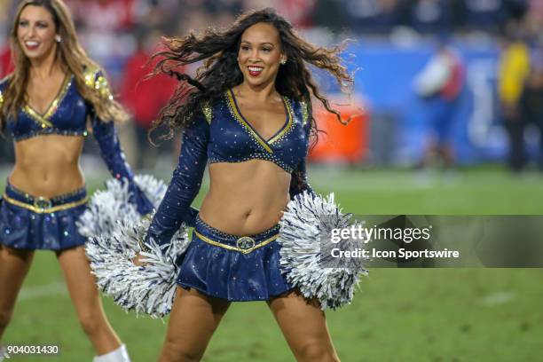 Los Angeles Rams cheerleaders during the NFC Wild Card football game between the Atlanta Falcons and the Los Angeles Rams on January 06, 2018 at the...