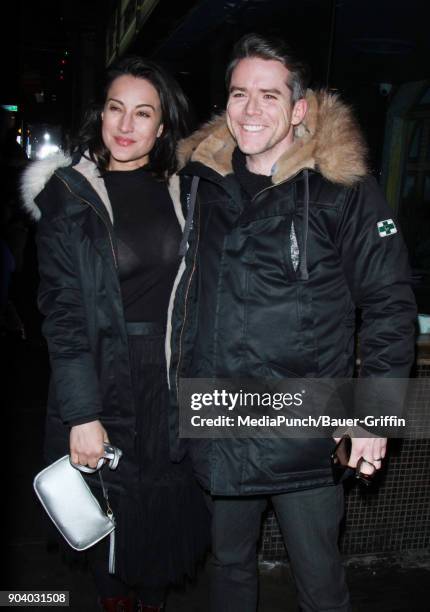 America Olivo and Christian Campbell are seen on January 11, 2018 in New York City.