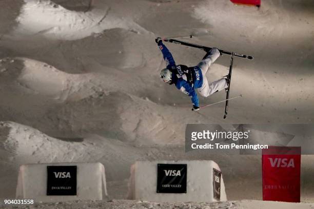 Jae Woo Choi of Korea competes in the Men's Moguls Finals during the 2018 FIS Freestyle Ski World Cup at Deer Valley Resort on January 11, 2018 in...