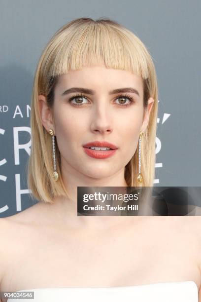 Emma Roberts attends the 23rd Annual Critics' Choice Awards at Barker Hangar on January 11, 2018 in Santa Monica, California.