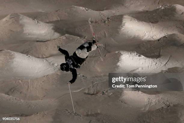 Joel Hendrick of the United States competes in the Men's Moguls Finals during the 2018 FIS Freestyle Ski World Cup at Deer Valley Resort on January...