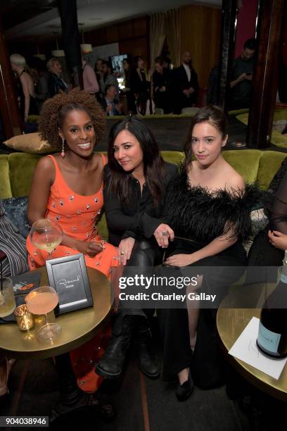 Issa Rae, Pamela Adlon and Gideon Adlon attend the Marie Claire's Image Makers Awards 2018 on January 11, 2018 in West Hollywood, California.