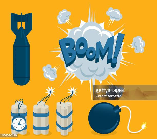 illustrazioni stock, clip art, cartoni animati e icone di tendenza di elementi esplosivi - firework explosive material