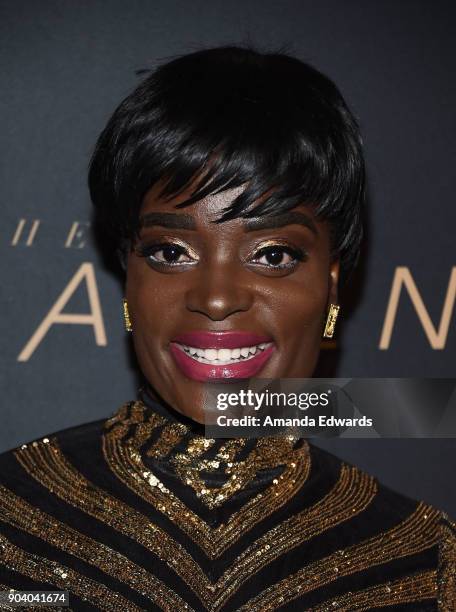 Actress Nimi Adokiye arrives at the premiere of TNT's "The Alienist" at The Paramount Lot on January 11, 2018 in Hollywood, California.