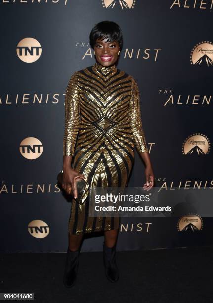 Actress Nimi Adokiye arrives at the premiere of TNT's "The Alienist" at The Paramount Lot on January 11, 2018 in Hollywood, California.