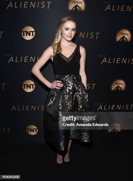 Actress Greer Grammer arrives at the premiere of TNT's "The Alienist" at The Paramount Lot on January 11, 2018 in Hollywood, California.