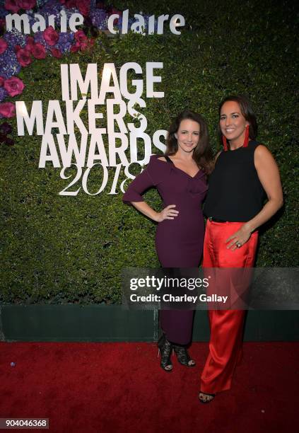 Kristin Davis and Anne Fulenwider attend the Marie Claire's Image Makers Awards 2018 on January 11, 2018 in West Hollywood, California.