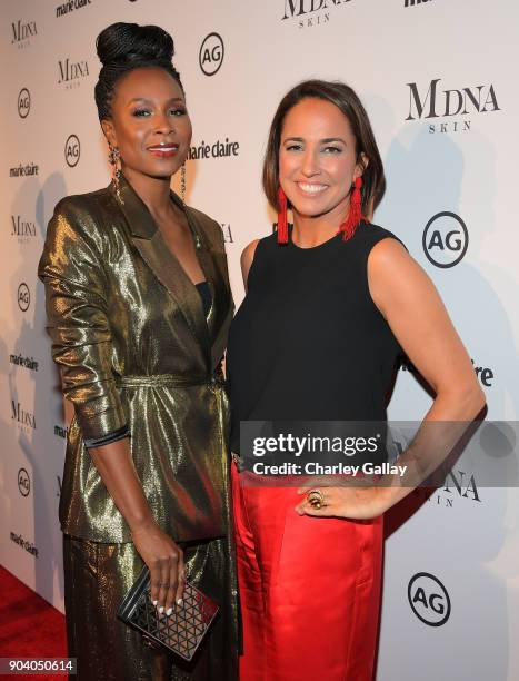 Sydelle Noel and Marie Claire Editor-in-Cheif Anne Fulenwider attend the Marie Claire's Image Makers Awards 2018 on January 11, 2018 in West...