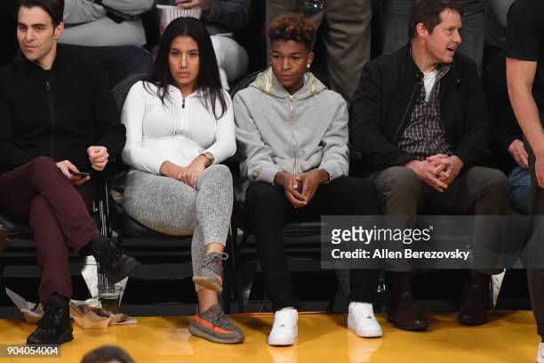Koraun Mayweather attends a basketball game between the Los Angeles Lakers and the San Antonio Spurs at Staples Center on January 11, 2018 in Los...