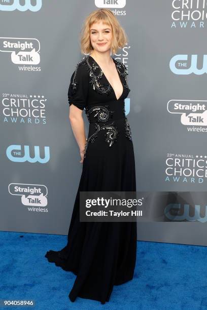 Alison Sudol attends the 23rd Annual Critics' Choice Awards at Barker Hangar on January 11, 2018 in Santa Monica, California.
