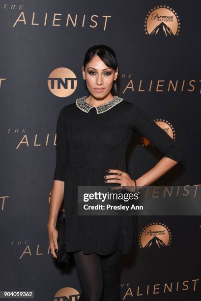 Tehmina Sunny attends Premiere Of TNT's "The Alienist" - Arrivals on January 11, 2018 in Los Angeles, California.