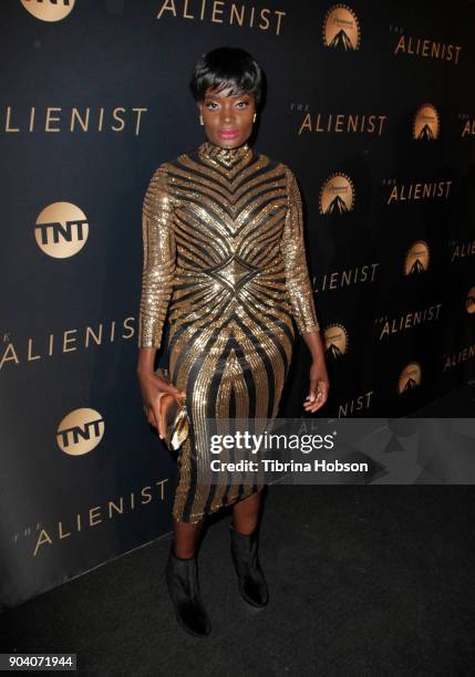 Nimi Adokiye attends the premiere of TNT's 'The Alienist' on January 11, 2018 in Los Angeles, California.
