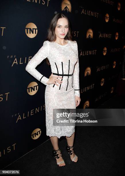 Emanuela Postacchini attends the premiere of TNT's 'The Alienist' on January 11, 2018 in Los Angeles, California.