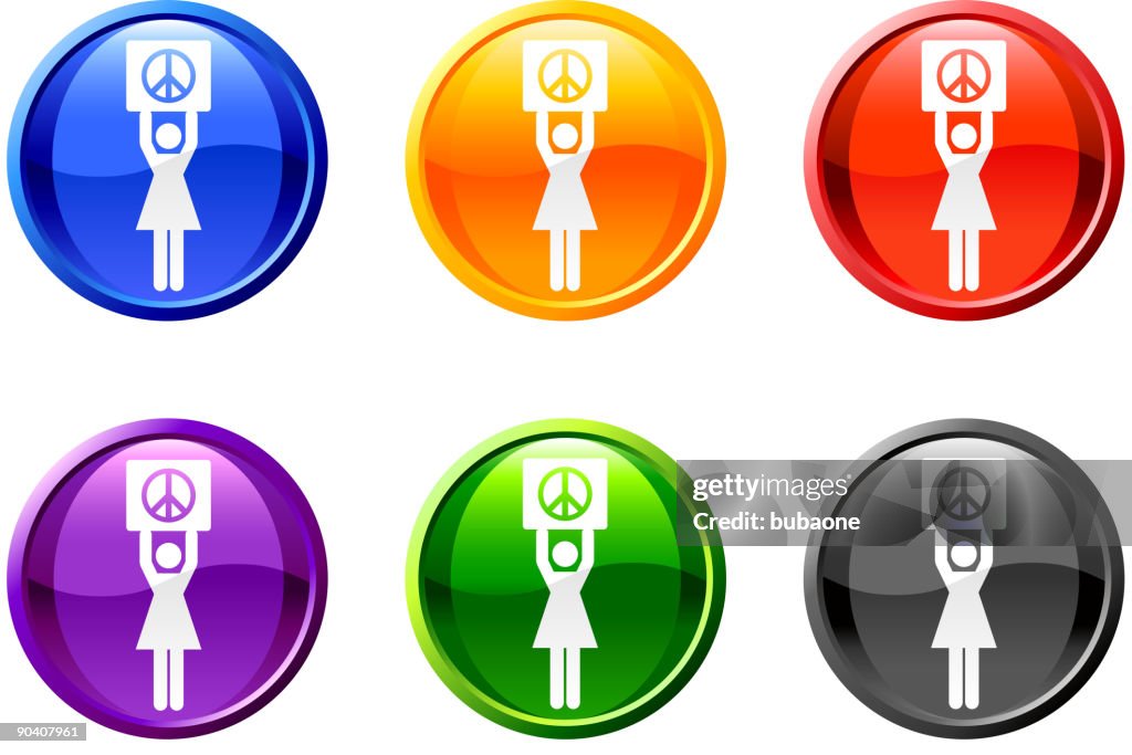Protest Button Examples Protest Piece Sign Button Royalty Free Vector Art High-Res Vector ...