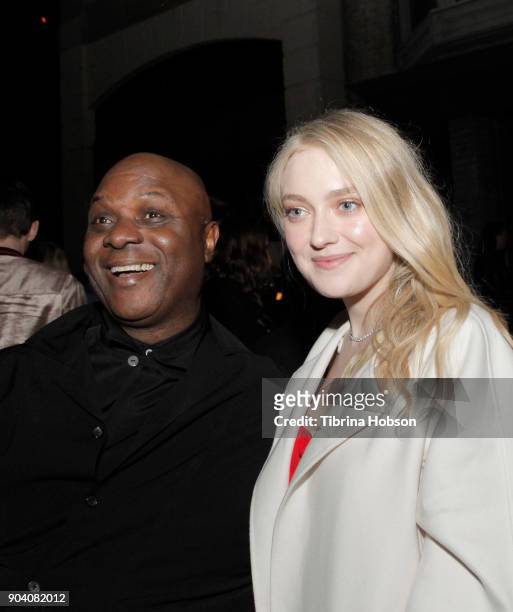 Robert Wisdom and Dakota Fanning attend the premiere of TNT's 'The Alienist' after party on January 11, 2018 in Los Angeles, California.