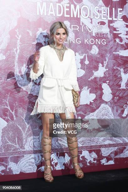 Singaporean singer Tabitha Nauser attends the CHANEL 'Mademoiselle Prive' Exhibition Opening Event on January 11, 2018 in Hong Kong, Hong Kong.