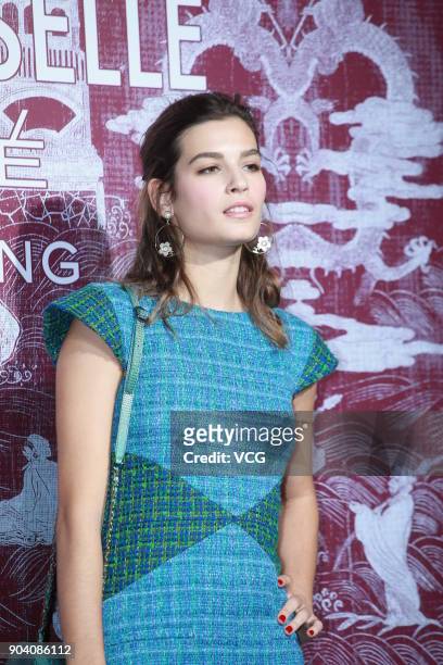 French actress Alma Jodorowsky attends the CHANEL 'Mademoiselle Prive' Exhibition Opening Event on January 11, 2018 in Hong Kong, Hong Kong.