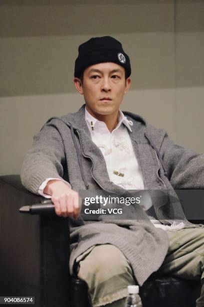 Singer and actor Edison Chen attends the opening ceremony of his art exhibition at the Ullens Center for Contemporary Art on January 11, 2018 in...