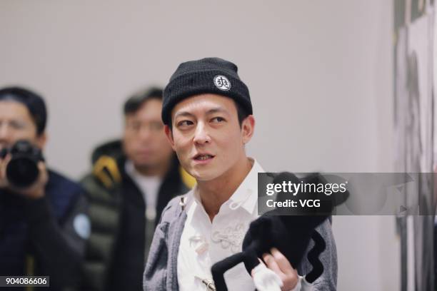 Singer and actor Edison Chen attends the opening ceremony of his art exhibition at the Ullens Center for Contemporary Art on January 11, 2018 in...