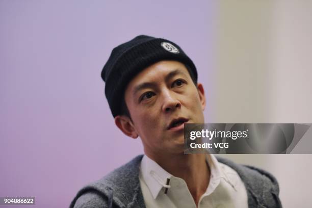 Singer and actor Edison Chen attends the opening ceremony of his art exhibition at the Ullens Center for Contemporary Art on January 11, 2018 in...