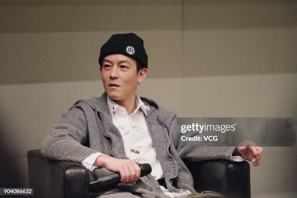 Singer and actor Edison Chen attends the opening ceremony of his art exhibition at the Ullens Center for Contemporary Art on January 11, 2018 in...