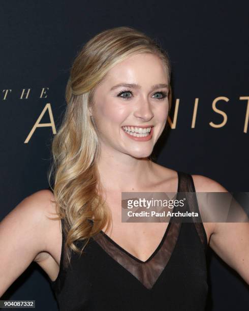 Actress Greer Grammer attends the premiere of TNT's "The Alienist" at The Paramount Lot on January 11, 2018 in Hollywood, California.