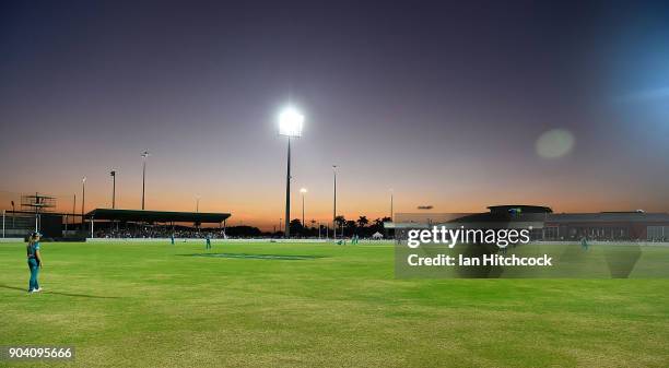 General view of the filed of play is seen during the the Women's Big Bash League match between the Brisbane Heat and the Melbourne Stars at Harrup...