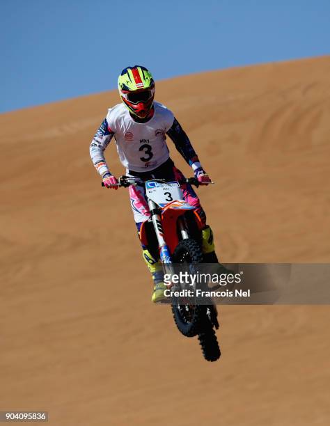 Rider competes during the Sharjah Sports Desert Festival at Al Badayer on January 12, 2018 in Sharjah, United Arab Emirates.